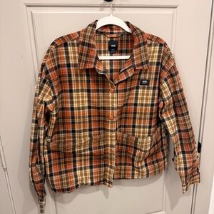 Vans Women's Checkered Utility Jacket - Orange and Black